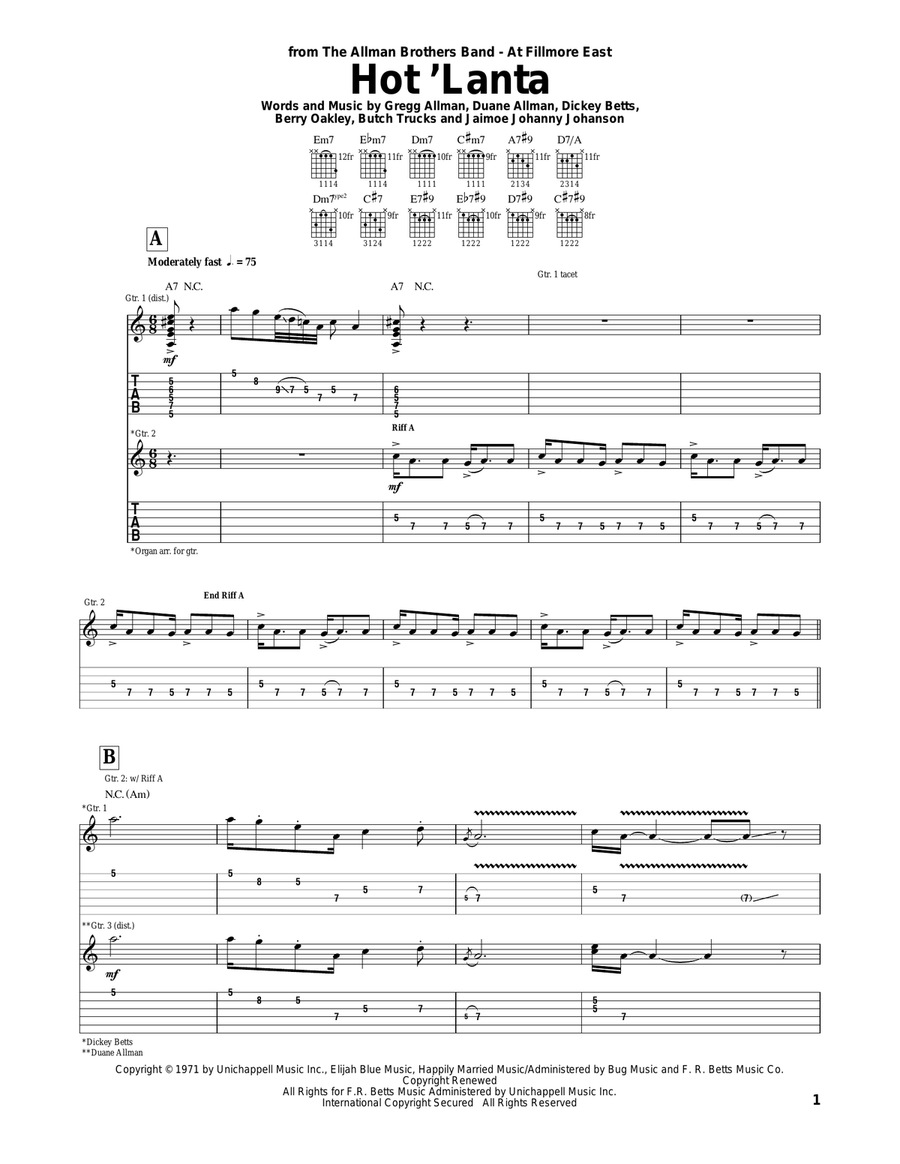 Hot 'Lanta Acoustic Guitar scores gallery preview page 1