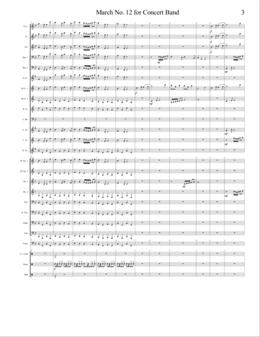 March No. 12 for Concert Band Concert Band scores gallery preview page 3