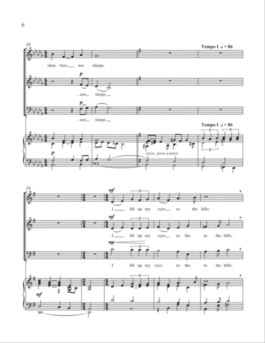 Psalm 121 (My Help Comes From the Lord) 3-Part scores gallery preview page 6