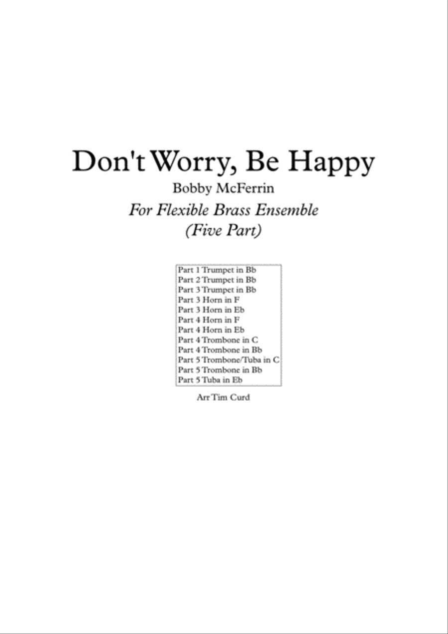 Don't Worry, Be Happy Brass Ensemble scores gallery preview page 1