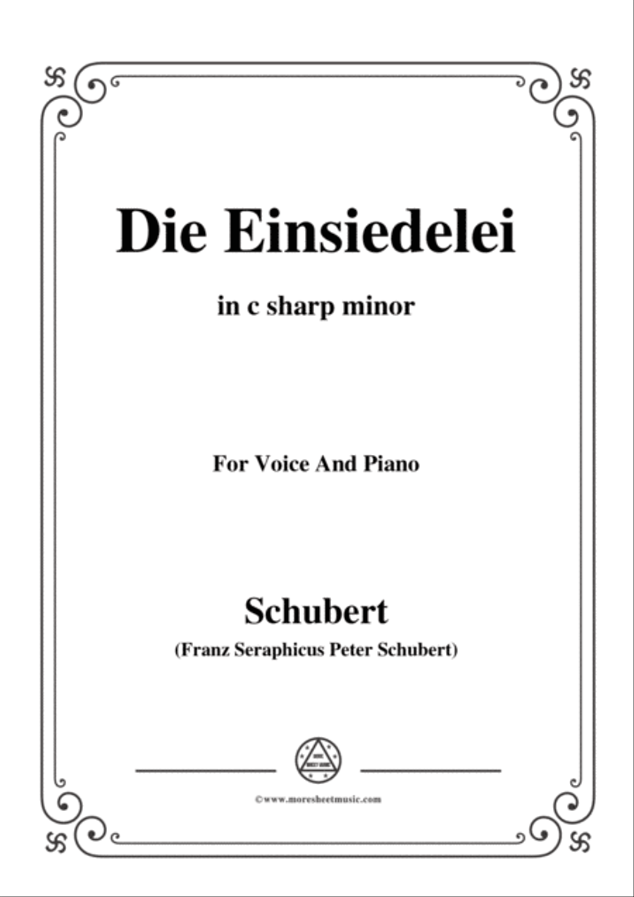 Schubert-Die Einsiedelei(The Hermitage),in c sharp minor,D.563,for Voice&Piano Voice scores gallery preview page 1