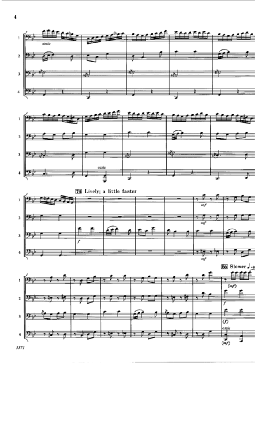 Russian Sailors' Dance Trombone Quartet scores gallery preview page 4