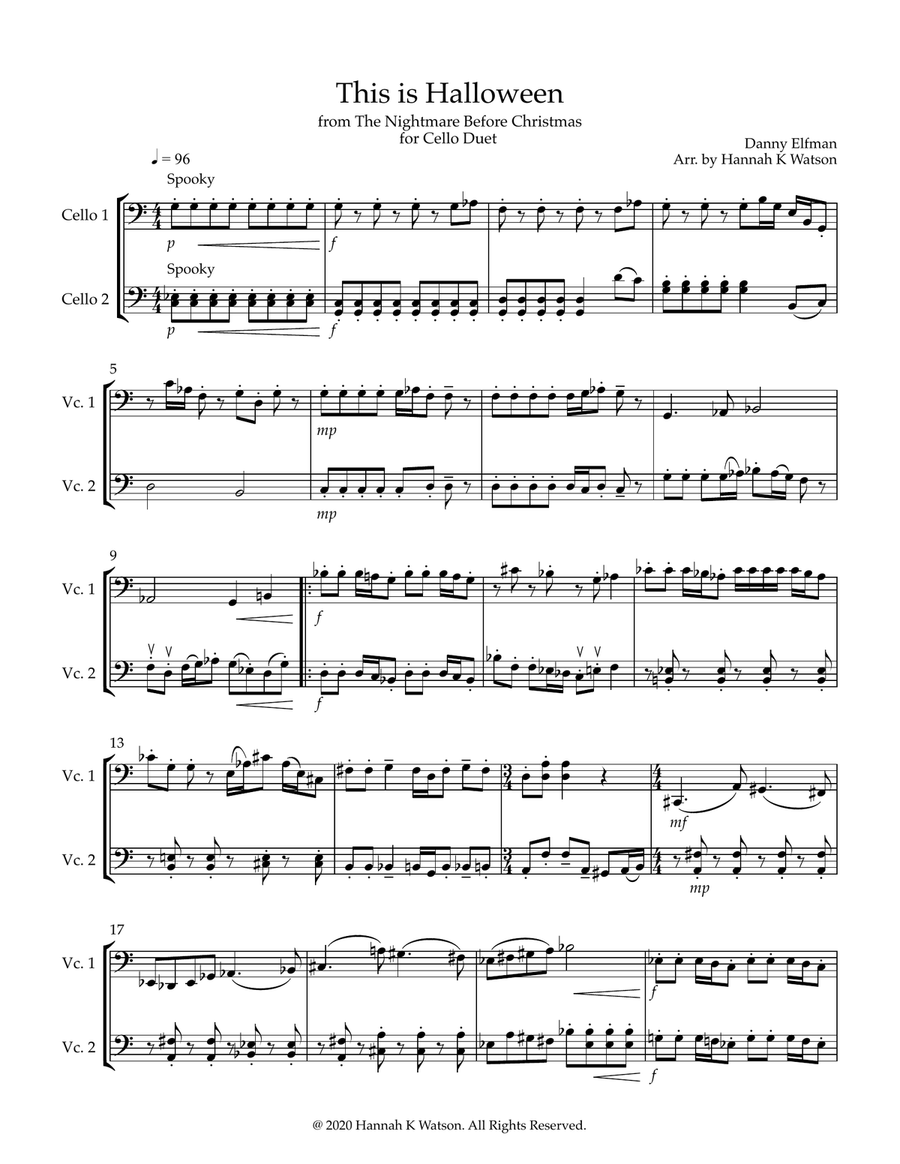 This Is Halloween String Duet scores gallery preview page 1