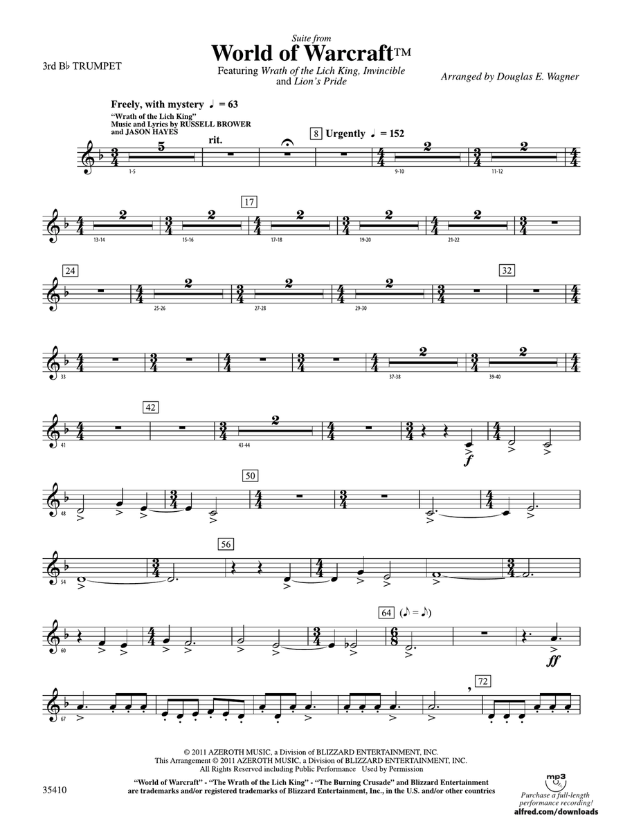 World of Warcraft, Suite from: 3rd B-flat Trumpet