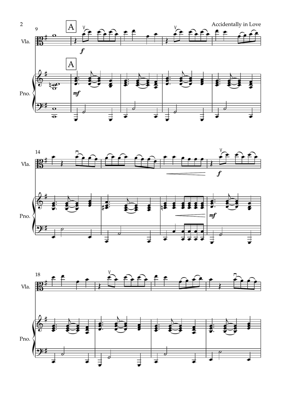 Accidentally In Love Viola scores gallery preview page 2