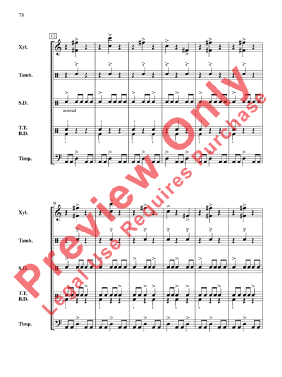 The Anthony J. Cirone Intermediate Percussion Ensemble Collection Percussion Ensemble scores gallery preview page 71