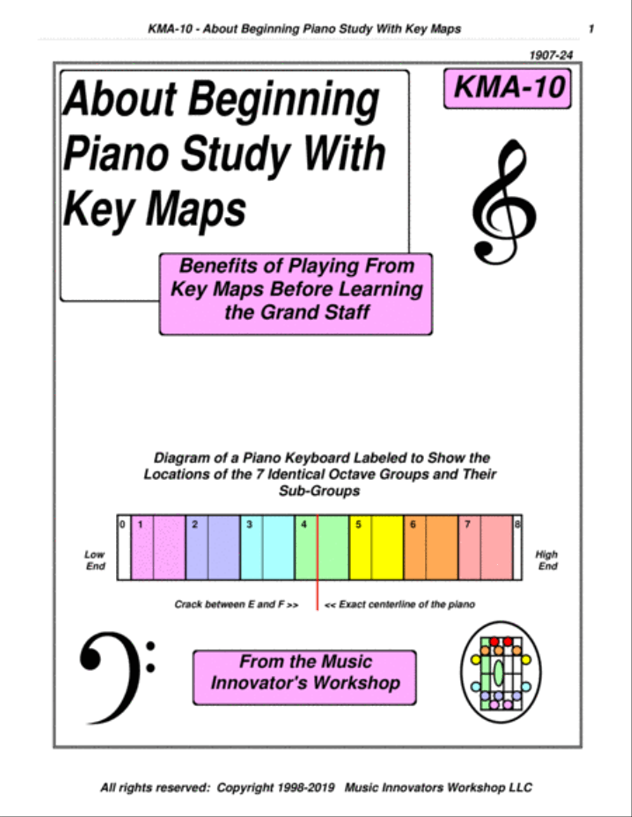 KMA-10 - About Beginning Piano Study With Key Maps Piano Method scores gallery preview page 1