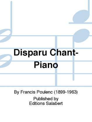 Book cover for Disparu Chant-Piano