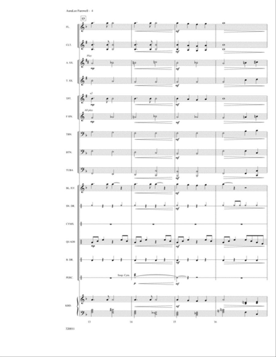 Aura Lee Farewell Aura Lee Farewell Marching Band scores gallery preview page 4