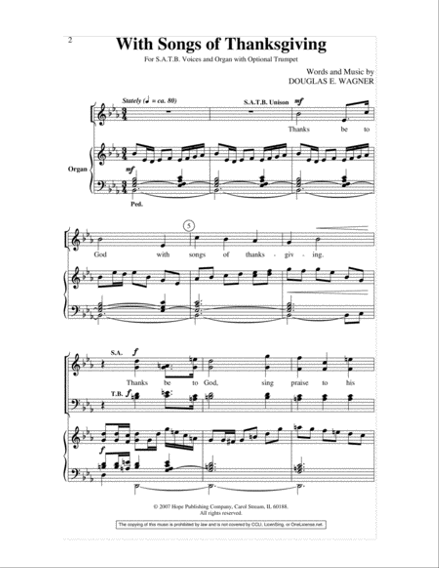 With Songs of Thanksgiving 4-Part scores gallery preview page 2