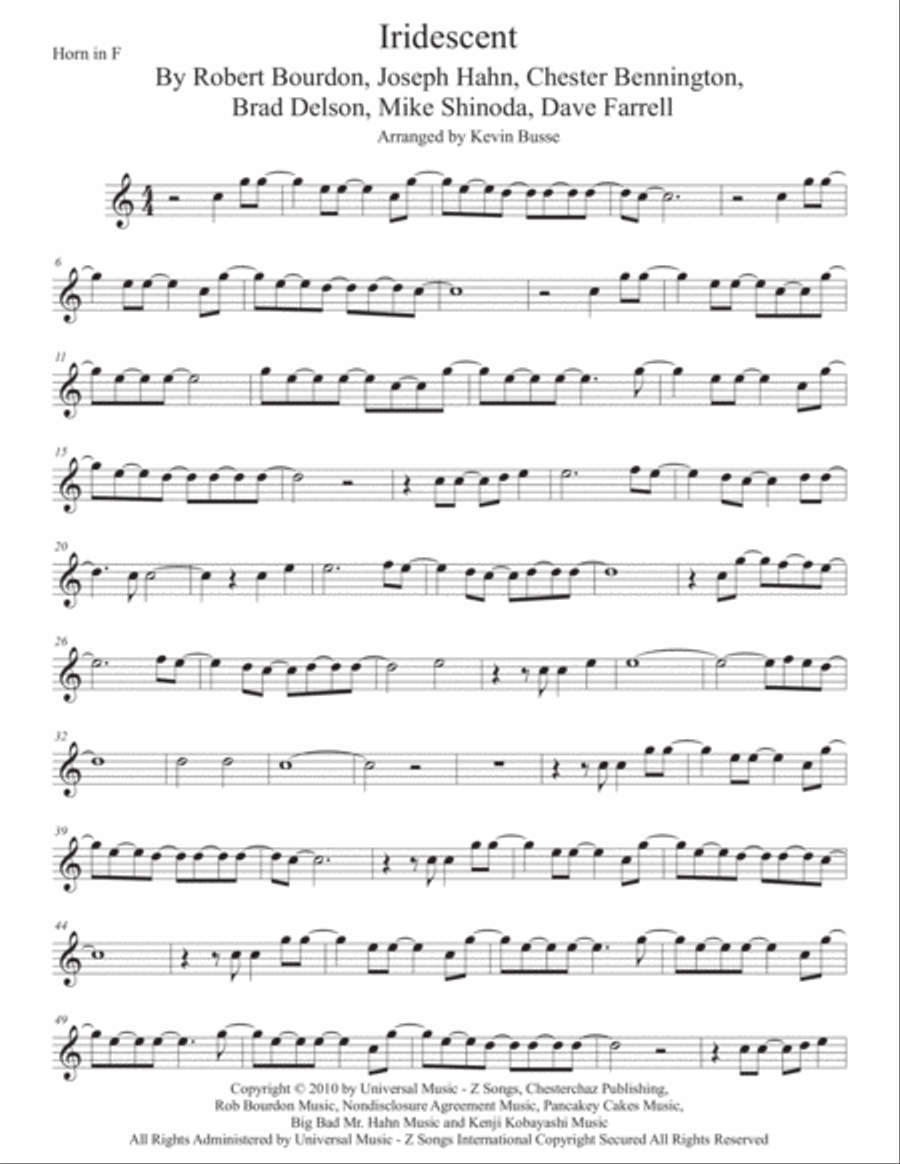 Iridescent Iridescent Horn Solo scores gallery preview page 1