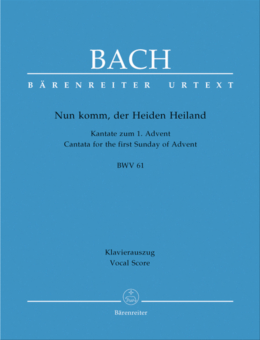 Nun komm, der Heiden Heiland, BWV 61 Nun komm, der Heiden Heiland, BWV 61 4-Part scores gallery preview page 1