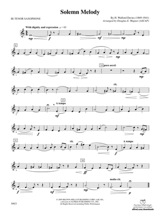 Solemn Melody: B-flat Tenor Saxophone