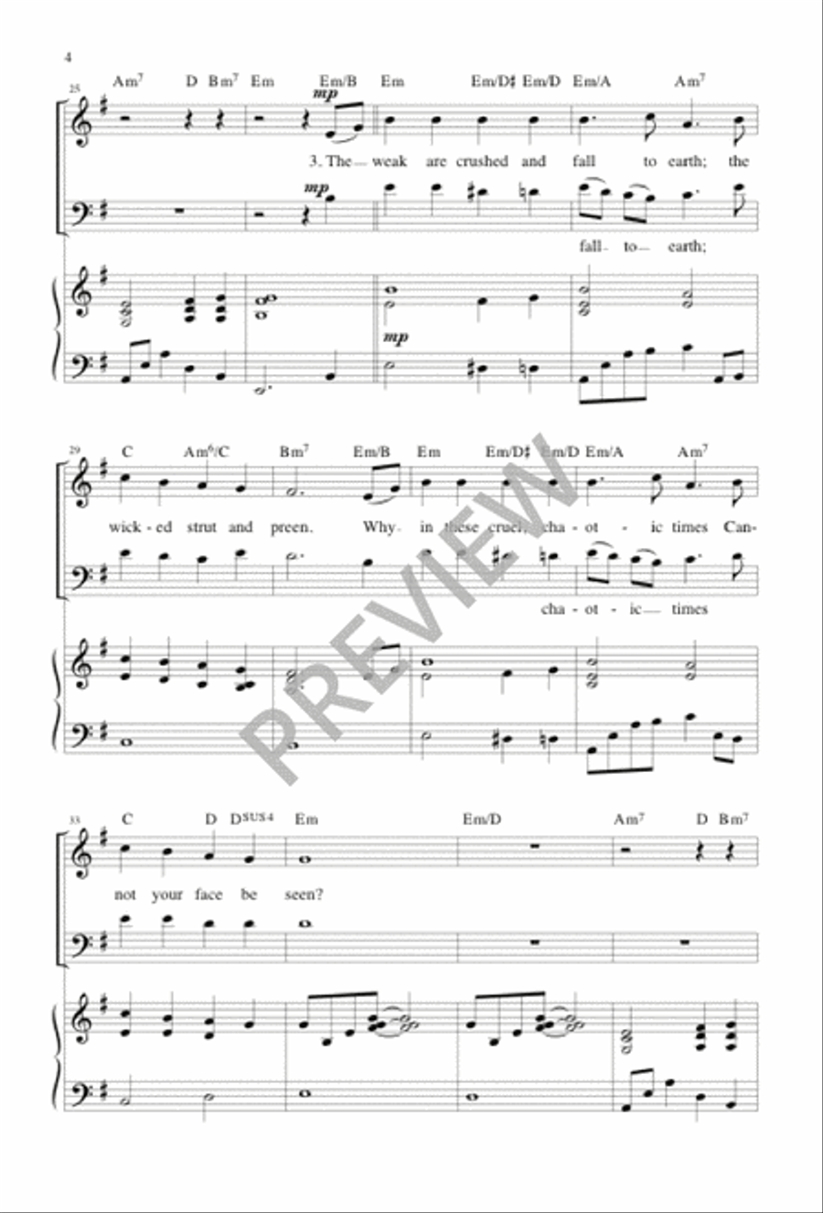 Why Stand So Far Away, My God? 4-Part scores gallery preview page 3