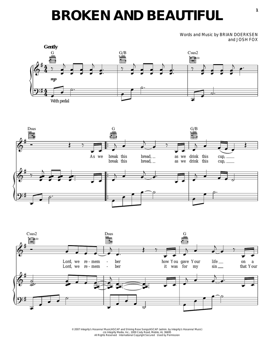 Broken And Beautiful Broken And Beautiful Acoustic Guitar scores gallery preview page 1