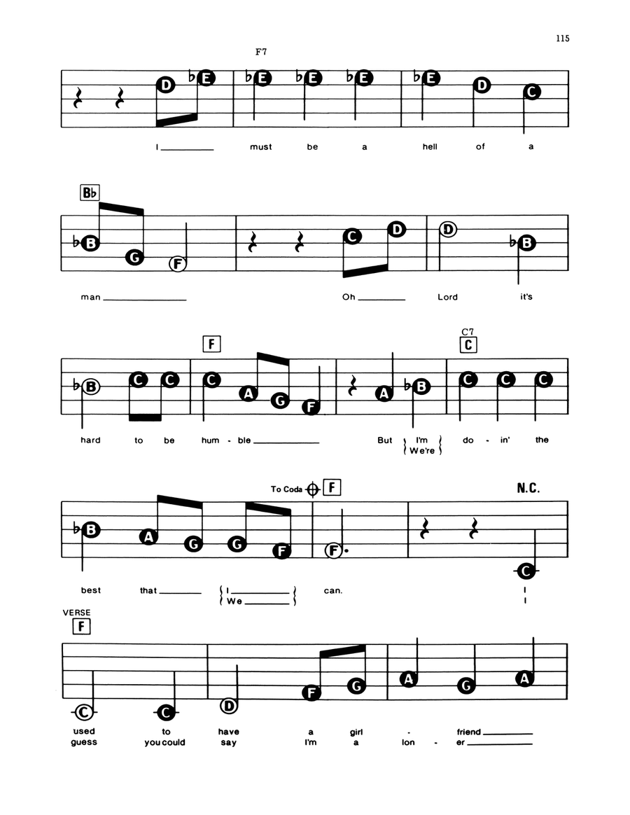 It's Hard To Be Humble Electronic Keyboard scores gallery preview page 2