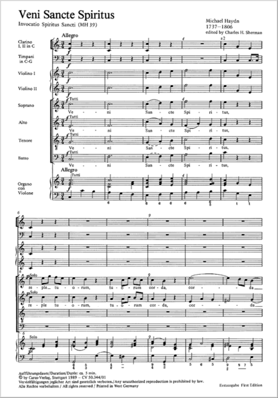 Veni Sancte Spiritus (Come now, holy Spirit) 4-Part scores gallery preview page 2