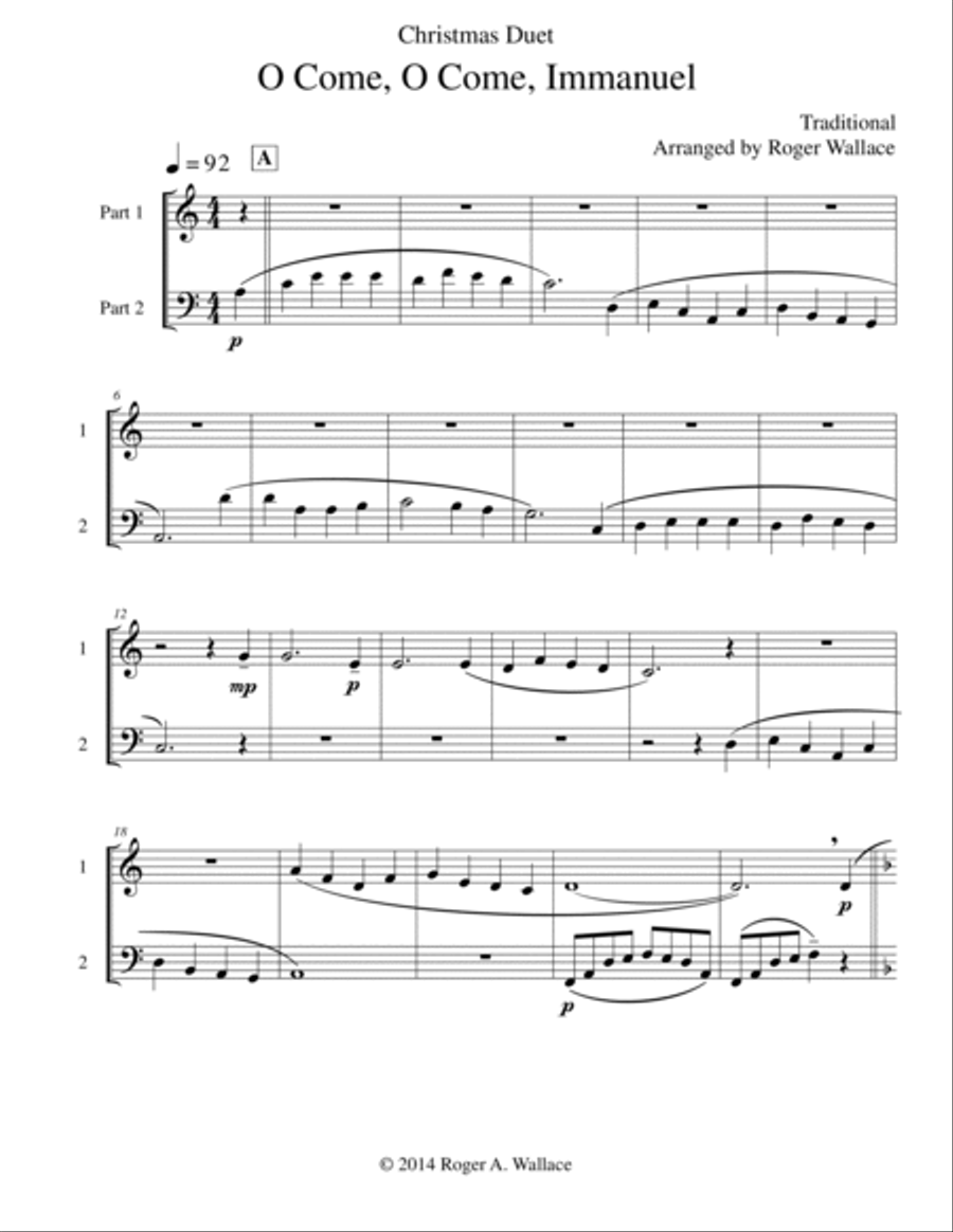 O Come, O Come, Immanuel (Emmanuel) - Mixed Duet Score and Parts scores gallery preview page 2