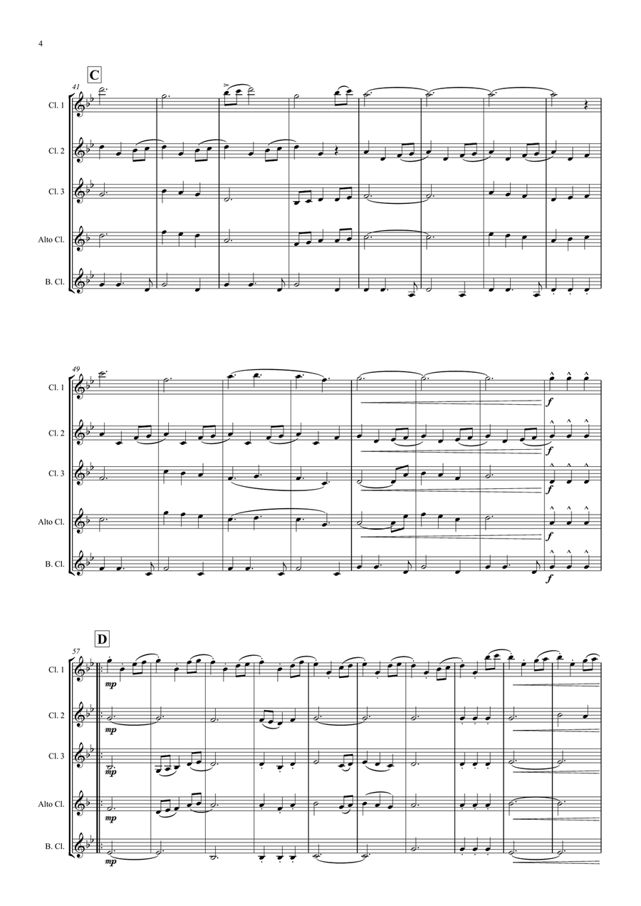 Game Of Thrones Clarinet Quartet scores gallery preview page 4