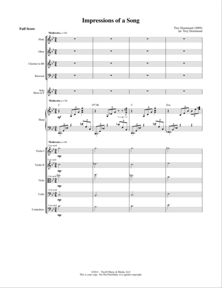Impressions of a Song Impressions of a Song Chamber Orchestra scores gallery preview page 1