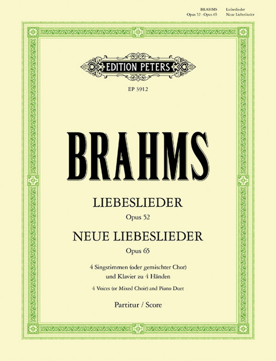 Johannes Brahms: Quartets, Volume 2: Liebeslieder And New Liebeslieder Waltzes