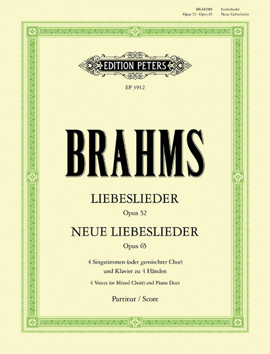 Quartets: Liebeslieder And New Liebeslieder Waltzes 4-Part scores gallery preview page 1