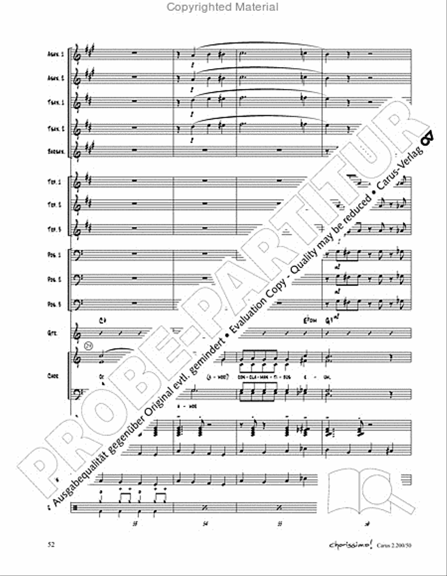 Chorissimo. Instrumentale Begleitarrangements für Small Bigband, Vol. 3 Chorissimo. Instrumentale Begleitarrangements für Small Bigband, Vol. 3 Big Band scores gallery preview page 50