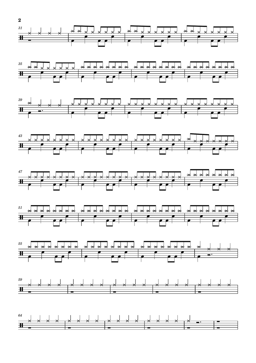 A Martyr For My Love For You Drum Set scores gallery preview page 2