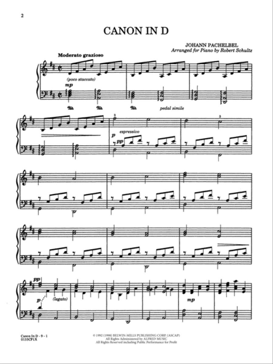 Canon in D Piano Solo scores gallery preview page 2