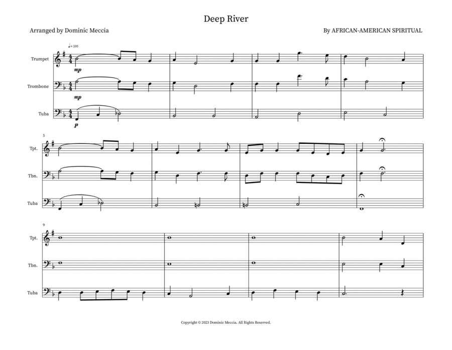 Deep River Small Ensemble scores gallery preview page 1
