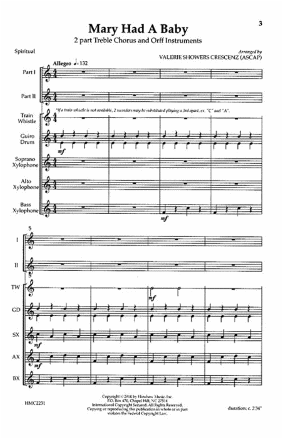 Mary Had a Baby Mary Had a Baby 2-Part scores gallery preview page 2