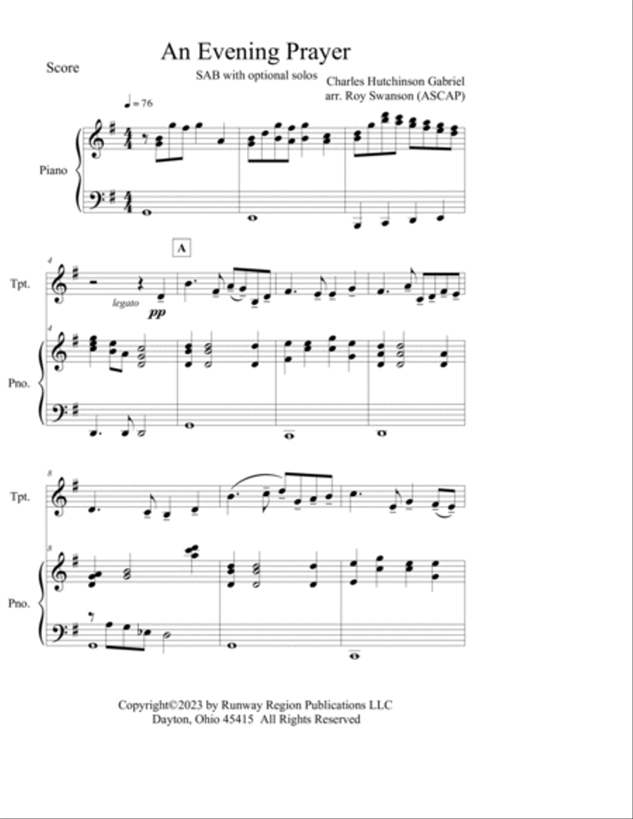 An Evening Prayer 3-Part scores gallery preview page 2