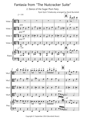 Dance of the Sugar Plum Fairy (Fantasia from Nutcracker) for Viola Quartet