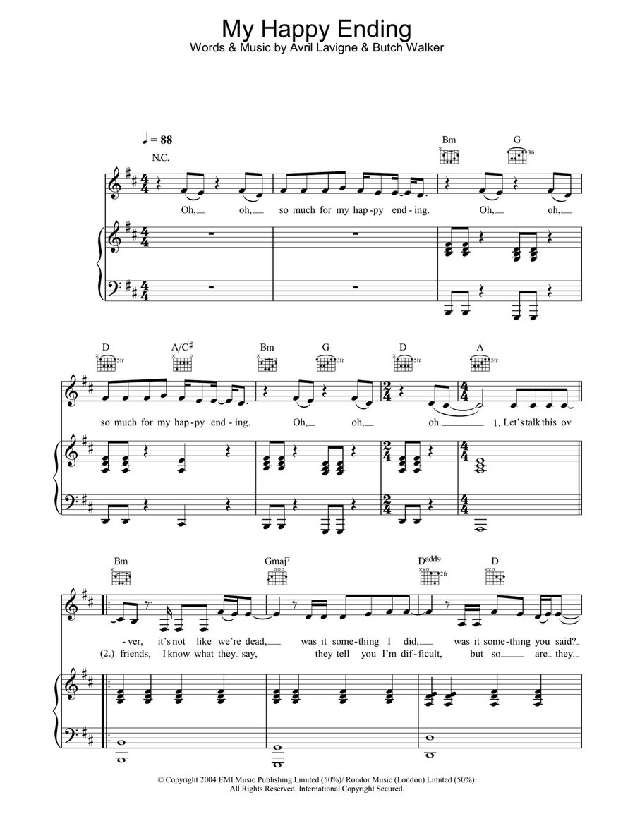 My Happy Ending Acoustic Guitar scores gallery preview page 1