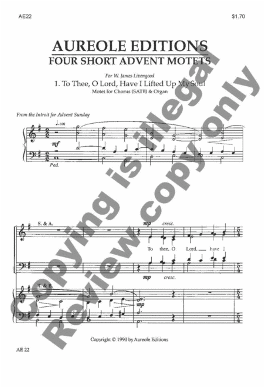 To Thee, O Lord, Have I Lifted Up My Soul 4-Part scores gallery preview page 3