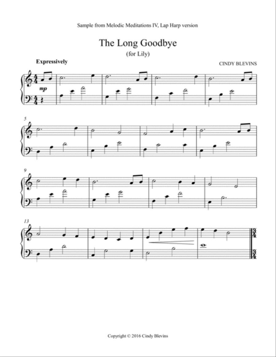 Melodic Meditations IV, 10 original solos for Lap Harp Lap Harp scores gallery preview page 5