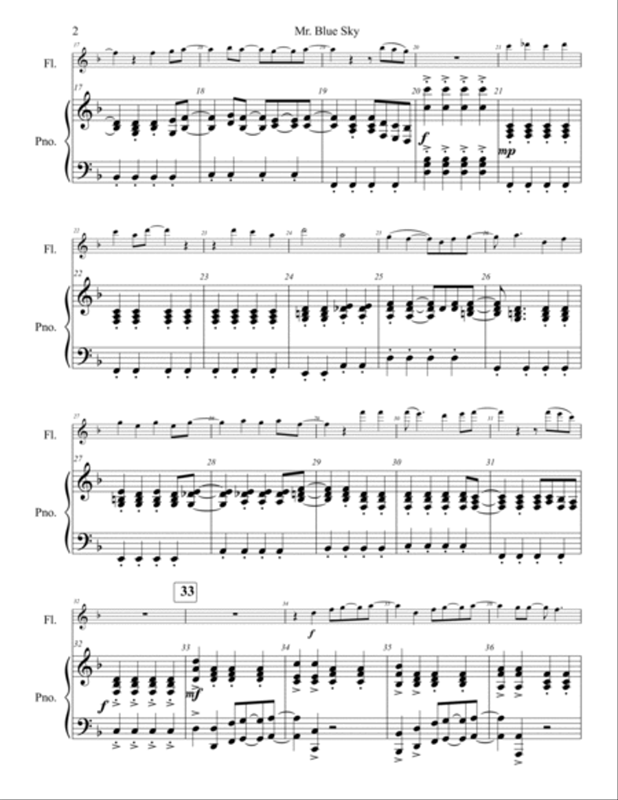 Mr. Blue Sky Flute Solo scores gallery preview page 3