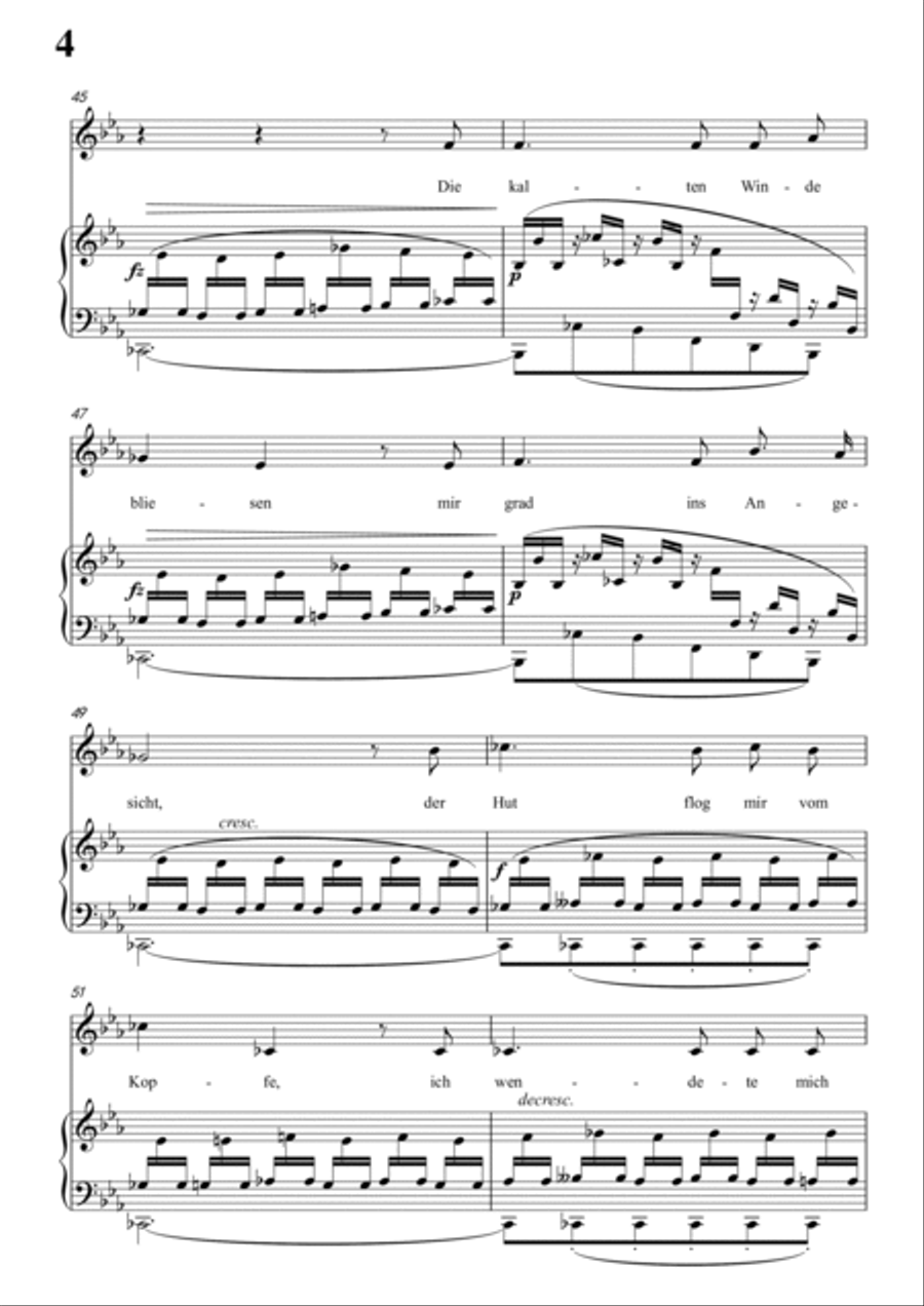 Schubert-Der Lindenbaum,Op.89,No.5 in bE for Vocal and Piano Voice scores gallery preview page 5