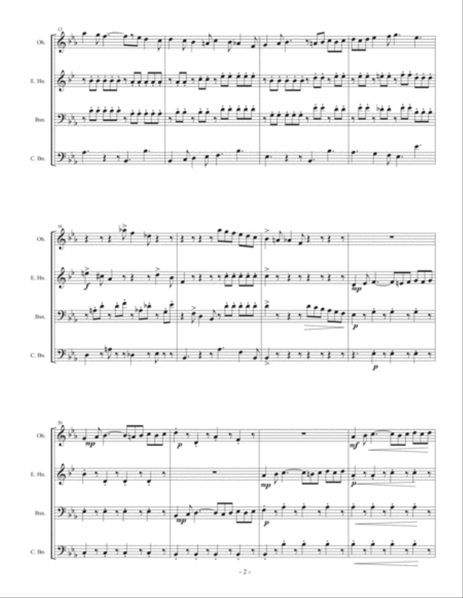 Calvin & Hobbes for double reed quartet Woodwind Quartet scores gallery preview page 2