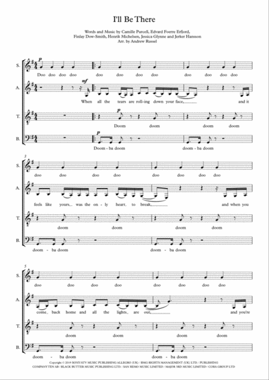 I'll Be There I'll Be There 4-Part scores gallery preview page 2