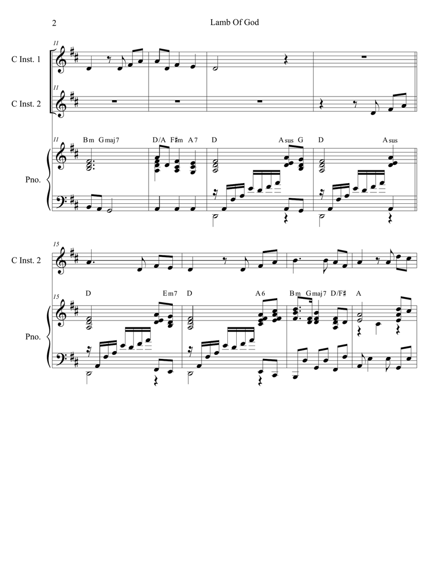 Lamb Of God Flute scores gallery preview page 2