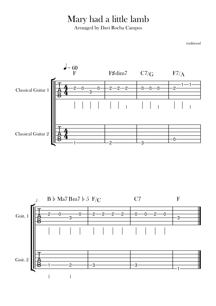 Mary had a little lamb Chamber Music scores gallery preview page 1