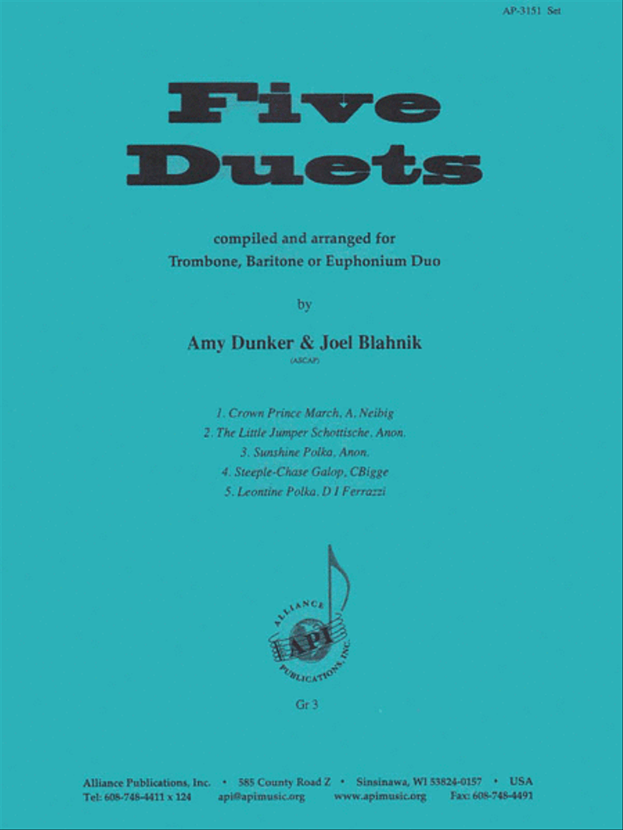 Five Duets For Trbn, Barit Or Euph Duo Brass Duet scores gallery preview page 1