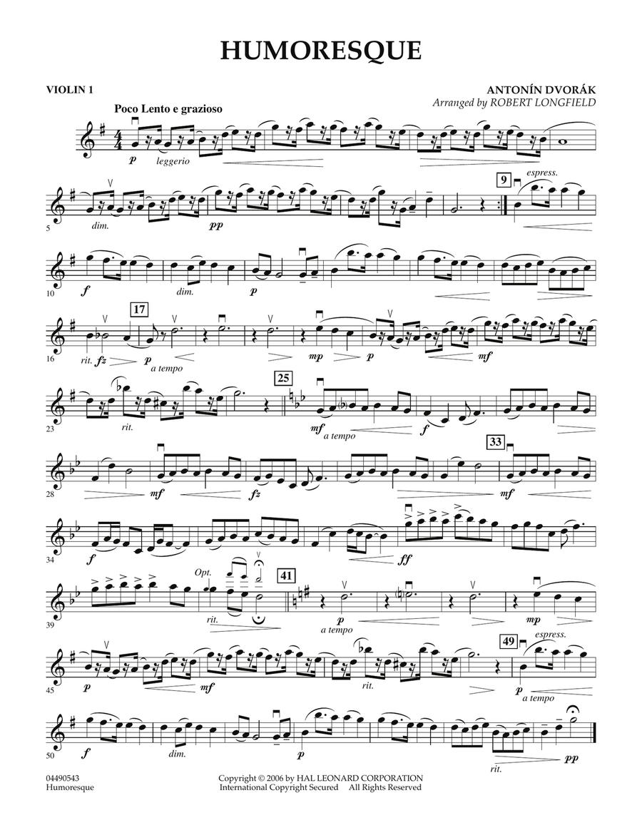 Humoresque - Violin 1 Orchestra scores gallery preview page 1