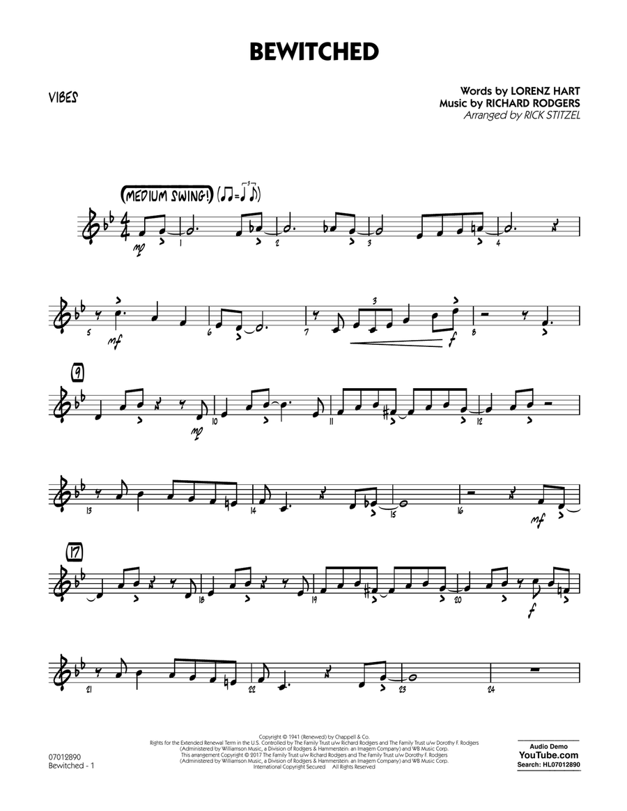 Bewitched - Vibes Bewitched - Vibes Jazz Ensemble scores gallery preview page 1