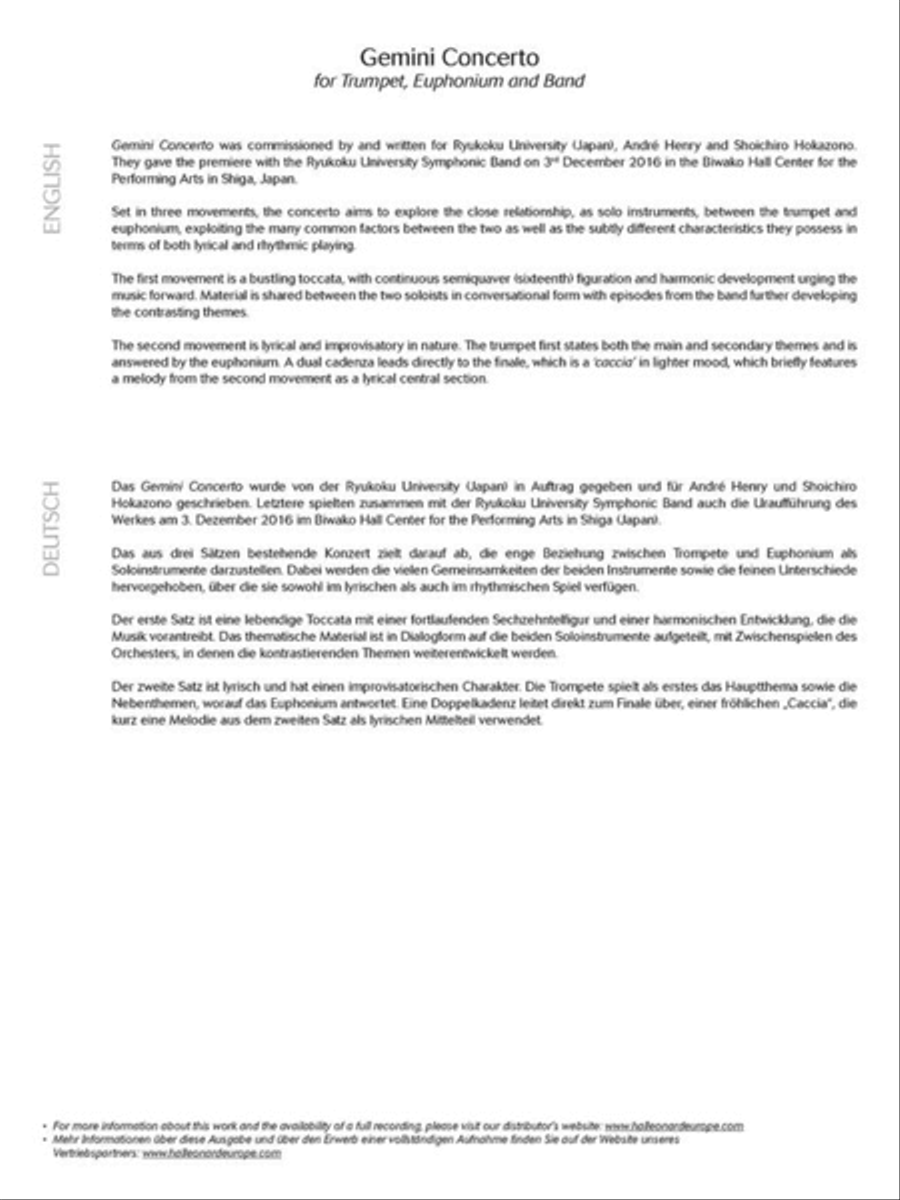 Gemini Concerto Concert Band scores gallery preview page 3