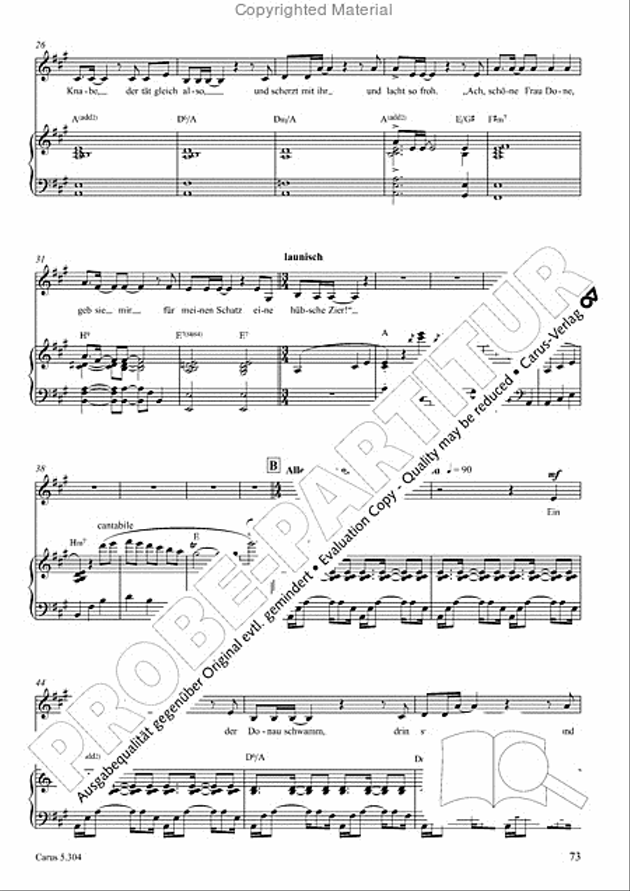 Schindler: Rosenzeit. Ein Liederzyklus uber die Liebe. Chansons fur Singstimme und Klavier Piano scores gallery preview page 74