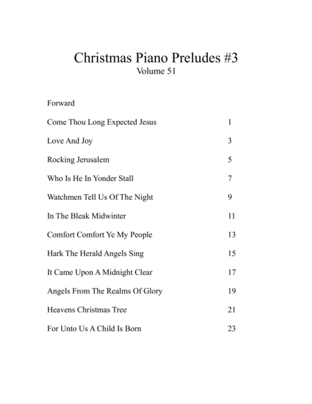 Christmas Piano Preludes #3 Volume 51 image number null