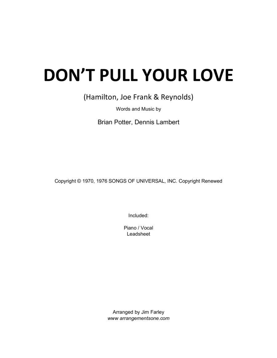 Don't Pull Your Love