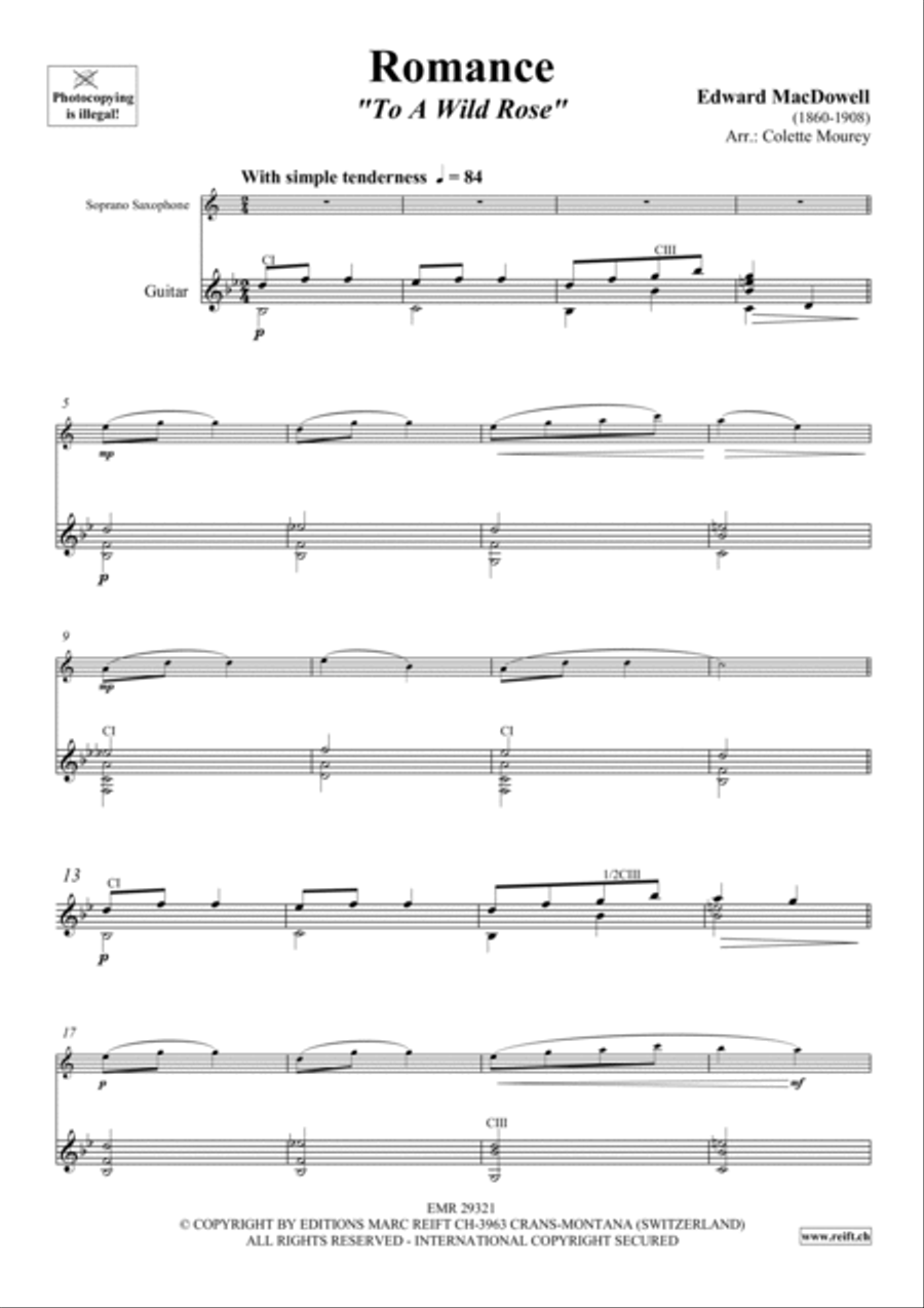 Romance Romance Soprano Saxophone scores gallery preview page 3